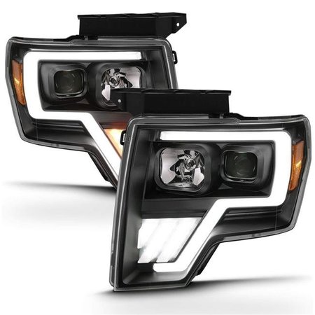 ANZO USA Anzo 111469G4 Black Switchback LED U-Bar Projector Headlights for 2009-2013 Ford F-150 A1R-111469